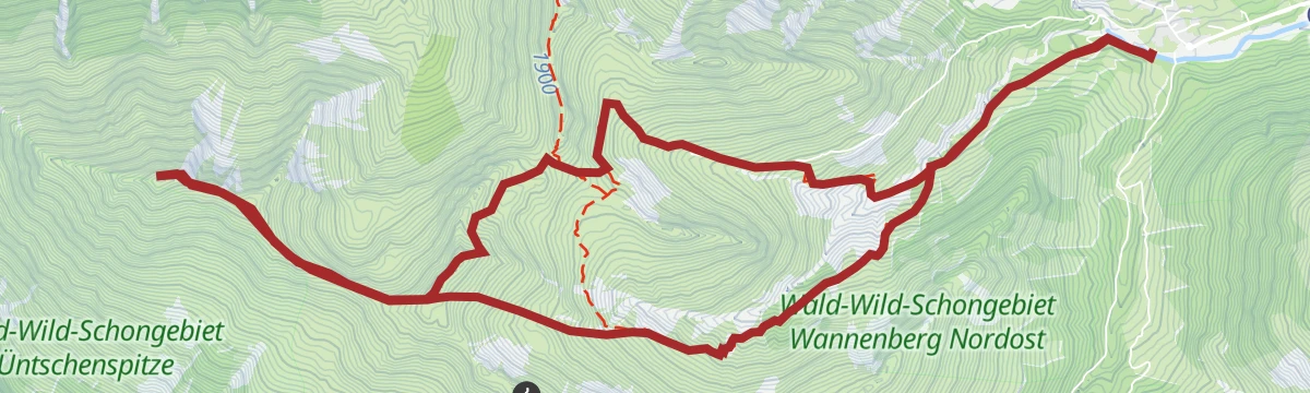 Route map: Skitour: Von Baad auf die Üntschenspitze